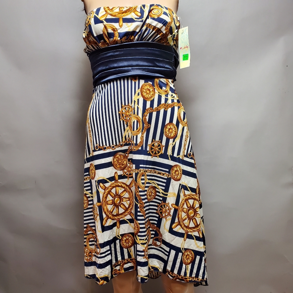 Kitty Dress Strapless Size Small Ties at Back Bow